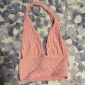Pink cropped halter